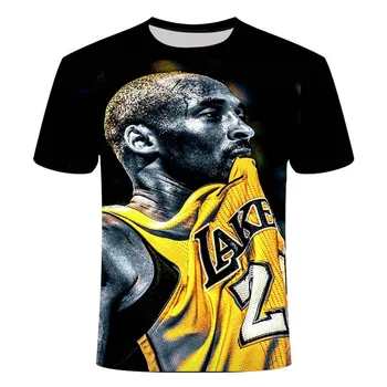 Vasarą Naujų Kobe Krepšinio Print T-shirt 3d Vyrų ir Moterų Vasaros trumparankoviai marškinėliai Topai Berniukų ir Mergaičių marškinėliai
