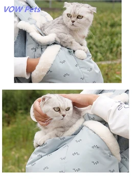 VEDYBOS šunelis Vežėjų Kuprinės Priekyje Kabo Krūtinės Paketas, Pusiau Uždara Šiltas Krepšys Lauko Čihuahua Katės Mažylių Nešiojimo Dirželis Krepšys