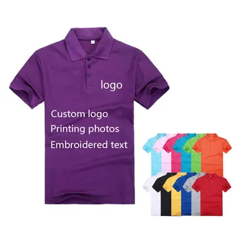 Vientisos Spalvos Polo Marškinėliai, vyriški Atspausdintas Logotipas Siuvinėjimo Tekstas Užsakymą Kultūros Marškinėliai Užsakymą Pardavėjas darbo drabužiai Reklama Marškinėliai