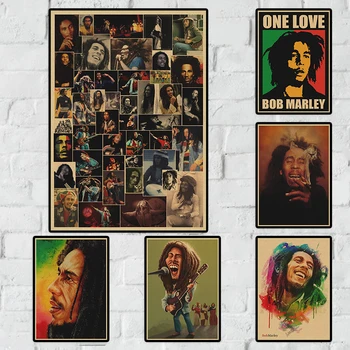 Vintage, Classic Rock, Reggae Verkti Wailers Bob Marley Retro Plakato Kraft Popieriaus Baras, Kavinė Namų Dekoro Siena Lipdukas Pirkti 3 Gauti 4