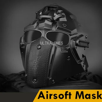 Visas Veidas Armijos Airsoft Kaukė Atsparumas Smūgiams Taktinis Dažasvydis Apsaugine Kauke Kvėpuojantis Kariuomenės Kovinio Šaudymo Veido Kaukė