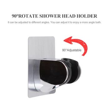 Vonios Kambarys 90°Pasukti Dušo Galvos Laikiklis Reguliuojamas Lipnias Dušo Rankos, Pritvirtinkite Prie Sienos Tvirtinamas Nešiojamą Showerhead Laikikliai
