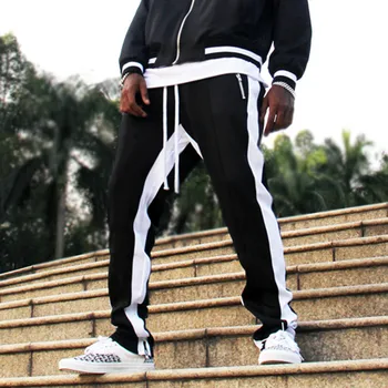 Vyrai Lauko Atsitiktinis Sporto Dryžuotas Kelnes, Kostiumus Hip-Hop Tiesiai Prarasti Veikia Studentų Kelnės