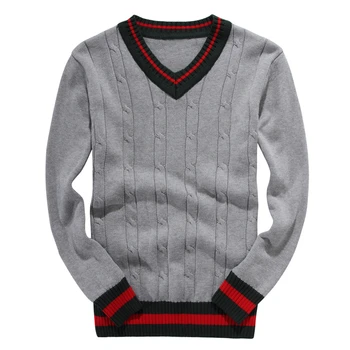 Vyras 2g medvilnės v-kaklo megztinis rudenį, žiemą jersey jumper hombre megztinis mezgimo stiliaus rankovės vyrų rankovės ilgis (cm)