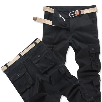 Vyriški Krovinių Kelnės Atsitiktinis Medvilnės Multi Kišenės Karinės Taktinės Kelnės Streetwear darbo drabužiai Darbo Kovoti su Ilgos Kelnės