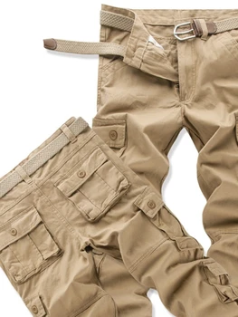 Vyriški Krovinių Kelnės Atsitiktinis Medvilnės Multi Kišenės Karinės Taktinės Kelnės Streetwear darbo drabužiai Darbo Kovoti su Ilgos Kelnės