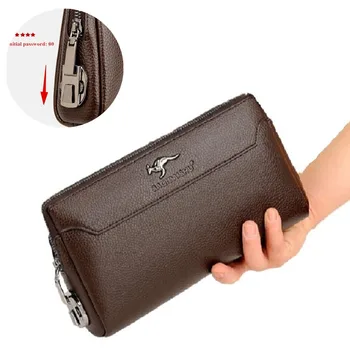 Vyriški PU ranka maišo notecase apsaugos kodas užraktas rankinėje daugiafunkcinis piniginės laisvalaikio verslo