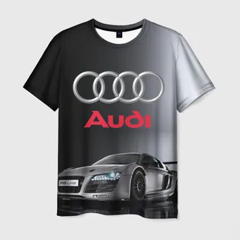 Vyriški T-shirt 3D sidabro Audi