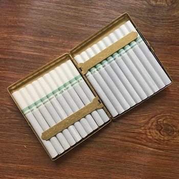 Vyriški Žalvario Cigarečių Atveju Vintage Stiliaus Tabako Dėžutė-Ultra plonas Metalinis Cigarečių Savininkas 20pcs 84MM Cigarečių