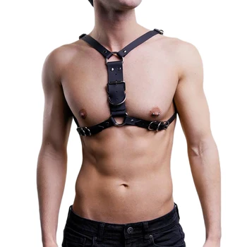 Vyrų BDSM Kūno Krūtinės Diržas Diržai PU Odos Egzotinių Seksualus Vyras Sekso Gėjų Nelaisvėje Odos Suaugusiųjų Erotinis Žaidimas Cosplay Kostiumas