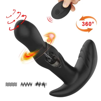 Vyrų Masturbator Analinis Kaištis Vibratorius Prostatos Massager G-Taško Stimuliacija Vibracija Butt Plug Sekso Žaislas Vyrams, 360 Laipsnių Sukimosi