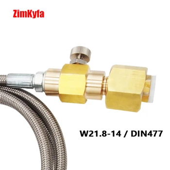 W21.8 G3/8 Sodastream CO2 Bakas Cilindro Užpildymo Stotis Pildymo Įkrovimo Adapteris & 1,5 m Plieno Tinklelio Žarna