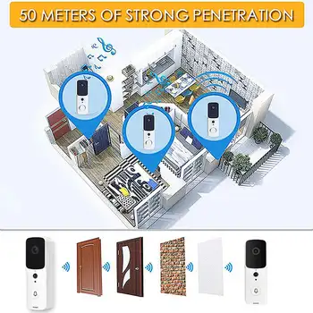 WIFI Smart Doorbell Vaizdo Durys, Domofonas 1080P HD Wireless Smart Home IP Durų Bell Kamera, Apsaugos Signalizacijos IR Night Vision