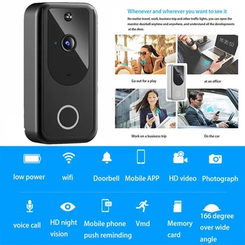 WiFi Žiedas Vaizdo Doorbell Vaizdo Doorbell Bell HD Kamera, Imtuvas, Naktinio Matymo Vaizdo doorbell Smart Doorbell Kamera, Skambinimo Domofonas