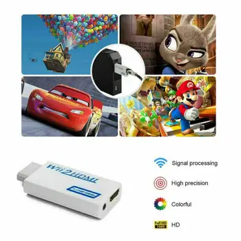 Wii Su HDMI suderinamus Konverteris 3.5 Mm Audio Video Išvestis Automatinė Upscaler Adapteris Ntsc 480i Pal 576i 1080P Adapteris