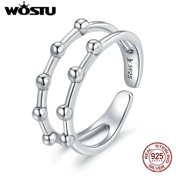 Wostu 925 Sterlingas Sidabro Pupelių Granulių Žiedas Moterų Dalyvavimas Pareiškimą Vestuvių Fine Jewelry Anel DXR719