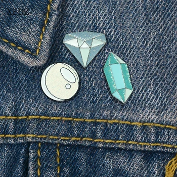 XEDZ Animacinių filmų žalia krištolo akmens, stiklo kamuolys lydinio pin papuošalai džinsinio audinio drabužius pakabukas dovana