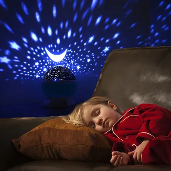 Xiaomi Vaikų Star Projektoriaus Lempa Miegamasis LED Nakties Šviesos Kūdikių Lempos Dekoro Sukasi Žvaigždėtą Darželio Mėnulis Galaxy Projektorius