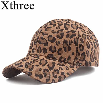 Xthree Leopardas Spausdinti Vasaros Beisbolo kepuraitę Vyrų Skrybėlę Moterų Atsitiktinis Bžūp Hip-Hop Przystawkę atgal Gorras Hombre skrybėlės Kaulų
