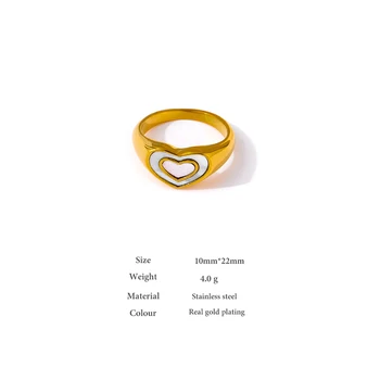 Yhpup Mados Širdies Fizinis Apvalkalas, Žiedas iš Nerūdijančio Plieno, Metalo Tekstūros Papuošalai Aukštos Kokybės Aukso 18 K Moterys кольцо Mergaitėms Dovanų