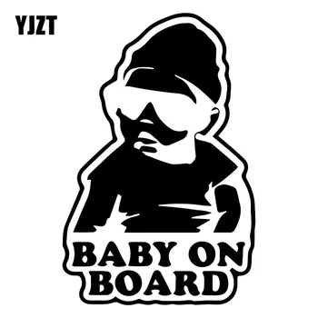 YJZT 11X16.5CM COOL BABY ON BOARD Cartoon Automobilių Lipdukas Vinilo Lipdukai Juokinga Langą Bamperio Apdaila, C25-0114
