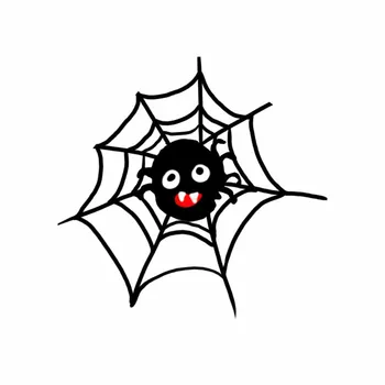 YOJA 22.9X22.6CM Animacinių filmų Black Spider Web Voras Kambarį Namų Dekoro Tualeto Sienos Lipdukas Lipdukas T5-1164