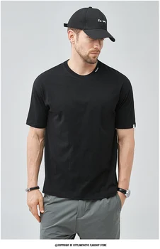 YY878 2021 naujas vyrų vientisa spalva paprastas pusė rankovėmis apvalios kaklo iškirpte spausdinti trumparankoviai marškinėliai