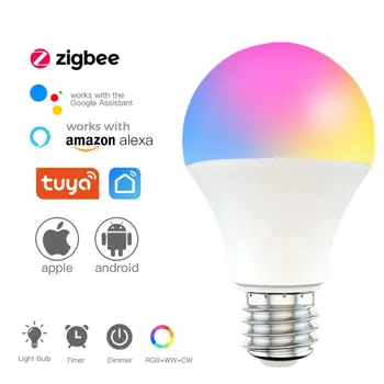 ZigBee 3.0 Tuya Smart Led Lemputė Lemputė Lemputė E27 240V 110V RGB+M+C Lemputės Veikia Su Smartthings Alexa Echo Hub 