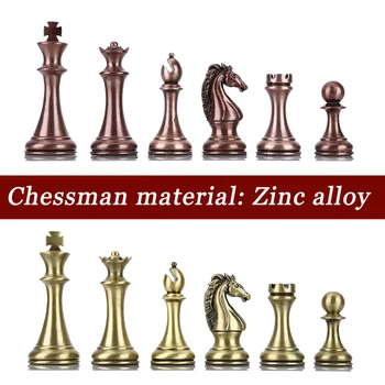 Šachmatų Metalo Bronzos Vaikų Lyginimo stalo Žaidimas Šachmatais Apdaila, Mediniai Žaislai, Vaikų Švietimo Žaislai Dvigubas stalo Žaidimas