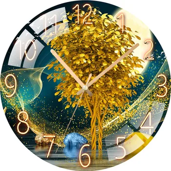Šiuolaikinės Laikrodžiai Sieninis Laikrodis Kambarį Šiaurės šalių Kūrybinius Mados Namų Stiklo Punch-nemokama Šviesa Prabanga Silent Žiūrėti Paprastas Kvarcas