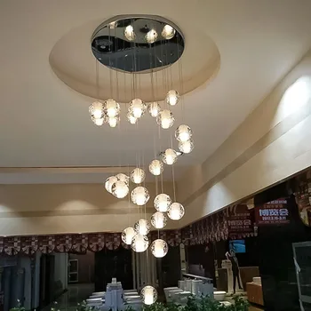 Šiuolaikinės Paprastas Stiklo Kamuolys LED Šviestuvo Patalpų Villa Kambarį Laiptų Apšvietimas Viešbučio Fojė Klubą Dekoro Kabo Žibintai