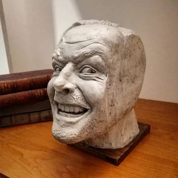 Štai Johnny Skulptūra Šviečia Dervos Darbalaukio Ornamentu stovas knygoms Biblioteka Juokinga-veido Knygų Lentyna Statula Statulėlės Namų H58C