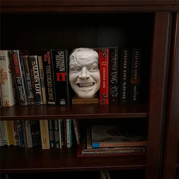 Štai Johnny Skulptūra Šviečia Dervos Darbalaukio Ornamentu stovas knygoms Biblioteka Juokinga-veido Knygų Lentyna Statula Statulėlės Namų H58C