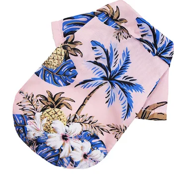 Šuo Marškinėliai Drabužių Vasaros Paplūdimio Drabužiai Vest Pet Drabužiai Gėlių T-Shirt Havajų Mažųjų Didelis Šuo Čihuahua Kačių drabužiai
