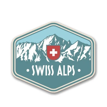 Šveicarijos Alpės, Šveicarija Vinilo Automobilių Lipdukas Kelionės Bagažo Kalnų Slidinėjimo Naršyti Skateboard Hip-Hop Lipdukai Apdailos KK13cm X 9cm