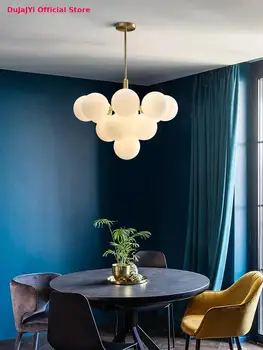 Šviesos prabanga kambarį LED šviestuvo Šiaurės šalių vaikų kambario, miegamojo liustra modernių lubų stiklo kamuolys liustra apšvietimo