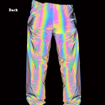 Žmogus, septyni spalvoti naktį atspindintis sporto kelnės gatvės šokių jogger kelnes vienos lyties pora, hip-hop kelnes streetwear punk kelnės